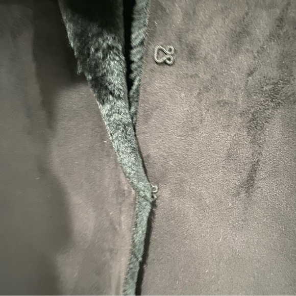 LAUREN Black Faux Suede Vest Lauren Black Label Faux Fur Size Small - Picture 3 of 9